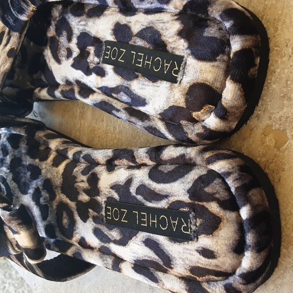 Rachel Zoe animal print velvet slides slippers size 9 - Picture 4 of 9